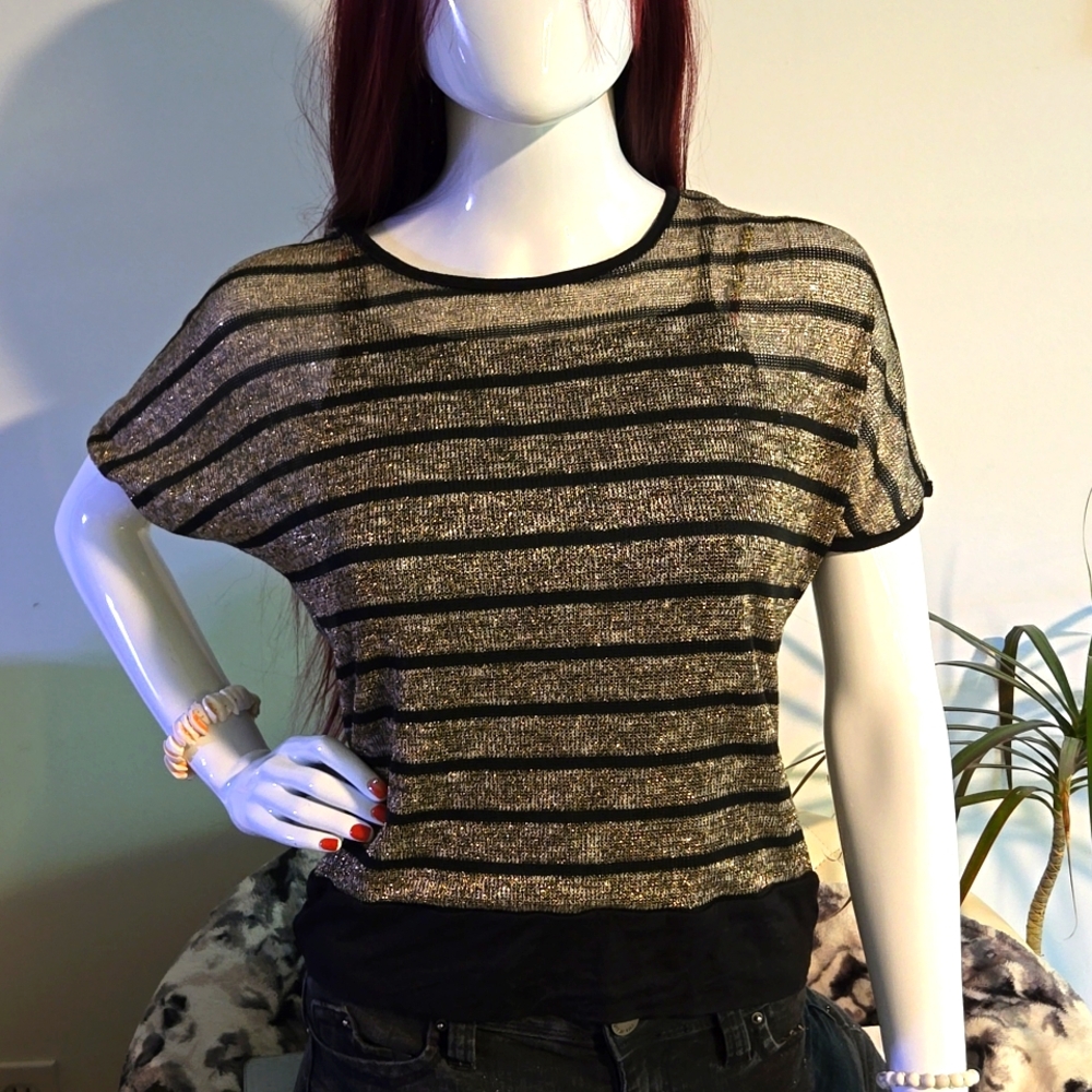 ✨️ 2-Layer Shirt Lace & Stripes Gold and Black by Kate Collection
